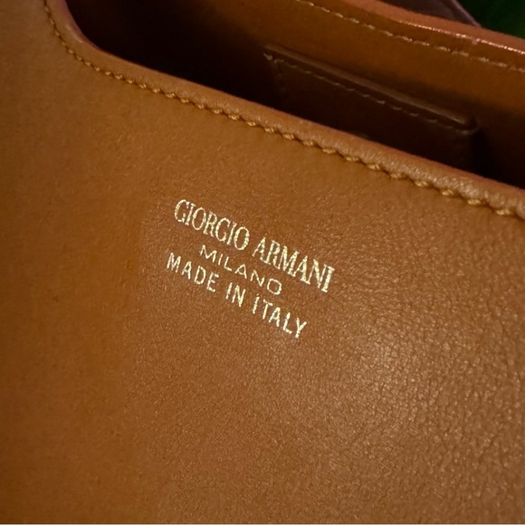Giorgio Armani leather tote bag brown - Picture 5 of 7